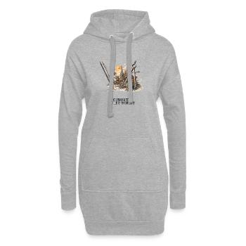Architektur einer imaginären Welt - Hoodie-Kleid - Grau meliert - Vorne