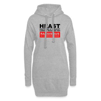 Hautfoab is wuascht - Anti-Rassismus Shirt im Wien - Hoodie-Kleid - Grau meliert - Vorne
