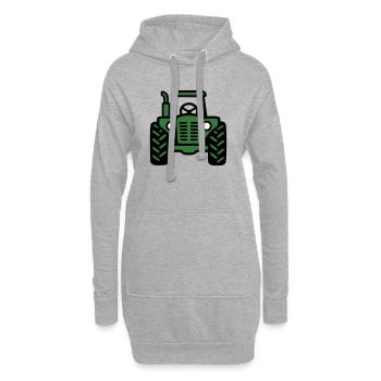 Logo de vue frontale du tracteur - Sweat-shirt à capuche long Femme - gris chiné - Devant