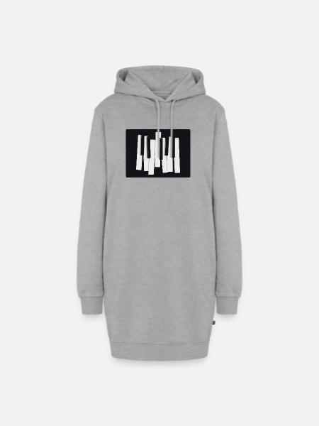 Abstrakte Klaviertasten – Modernes Design - Hoodie-Kleid - Grau meliert