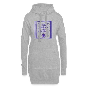Little Explorer Big Dreams Keep Exploring - Hoodie-Kleid - Grau meliert - Vorne