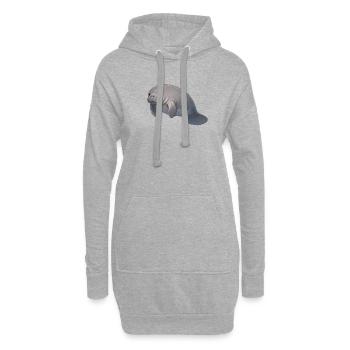 Lamantin - Sweat-shirt à capuche long Femme - gris chiné - Devant