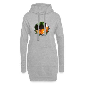 Renard endormi dans le cercle vert - Sweat-shirt à capuche long Femme - gris chiné - Devant