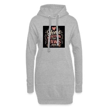 La maison, c’est là où sont les pattes - Sweat-shirt à capuche long Femme - gris chiné - Devant