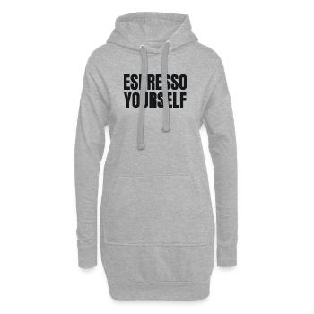 Espresso Yourself - T-shirt Drôle de Café - Sweat-shirt à capuche long Femme - gris chiné - Devant
