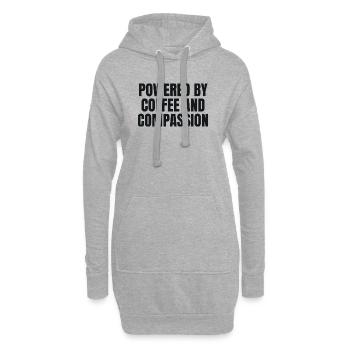 Propulsés par le café et la compassion - Krankenschweste - Sweat-shirt à capuche long Femme - gris chiné - Devant