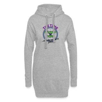 Die Zeit ist sehr schnell - Hoodie-Kleid - Grau meliert - Vorne