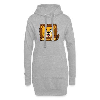 Lion - Sweat-shirt à capuche long Femme - gris chiné - Devant