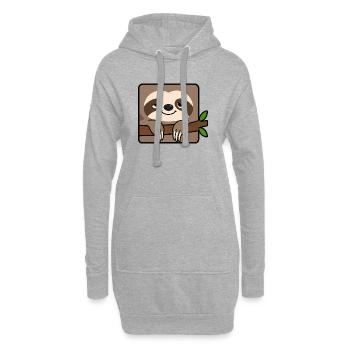 Paresse - Sweat-shirt à capuche long Femme - gris chiné - Devant