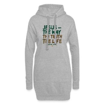 Jesus The Way The Truth The Life - Hoodie-Kleid - Grau meliert - Vorne