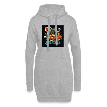 Écureuil cool dans le style Pop Art des bandes dessinées - Sweat-shirt à capuche long Femme - gris chiné - Devant