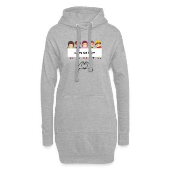 I Love My Mom – Kinderporträts - Hoodie-Kleid - Grau meliert - Vorne