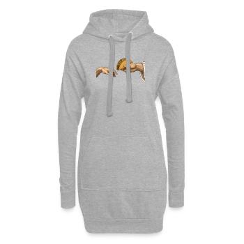 Taco – La Création (Taco Drôle) - Sweat-shirt à capuche long Femme - gris chiné - Devant