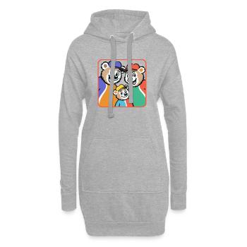 Famille d’ours dans un style cartoon coloré - Sweat-shirt à capuche long Femme - gris chiné - Devant