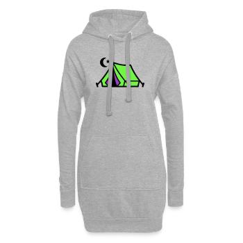 Camping Zelt Mond Grafik - Hoodie-Kleid - Grau meliert - Vorne