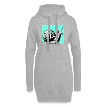 Escargot - Sweat-shirt à capuche long Femme - gris chiné - Devant