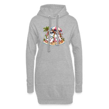 Fantômes d’été sur la plage - Sweat-shirt à capuche long Femme - gris chiné - Devant