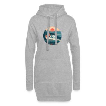 Sunset Coast Rétro - Sweat-shirt à capuche long Femme - gris chiné - Devant