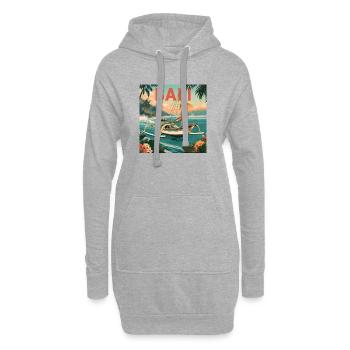 Rêve de voile à Bali sur l’île paradisiaque - Sweat-shirt à capuche long Femme - gris chiné - Devant