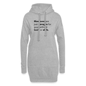 Mancaves - Sweat-shirt à capuche long Femme - gris chiné - Devant