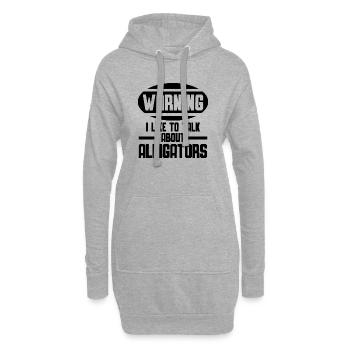 Attention – je parle des alligators - Sweat-shirt à capuche long Femme - gris chiné - Devant
