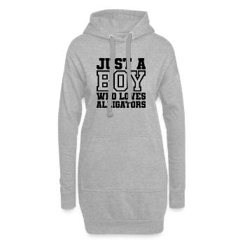 Just A Boy Who Loves Alligators – Alligator Fan De - Sweat-shirt à capuche long Femme - gris chiné - Devant