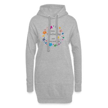 Einschulung 2026  - Hoodie-Kleid - Grau meliert - Vorne