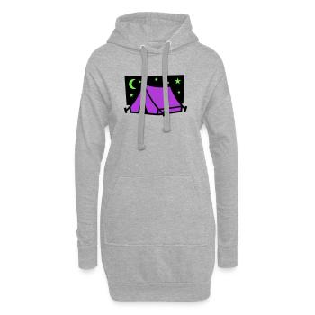 Graphique étoile de tente de camping - Sweat-shirt à capuche long Femme - gris chiné - Devant