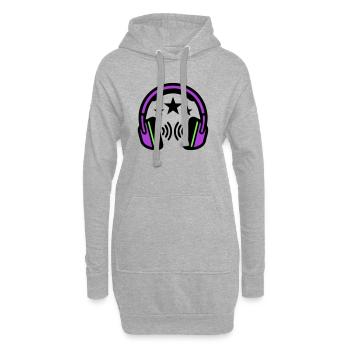 DJ Kopfhoerer Sound Logo - Hoodie-Kleid - Grau meliert - Vorne