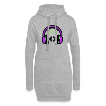 Kopfhoerer Sterne Icon - Hoodie-Kleid - Grau meliert - Vorne
