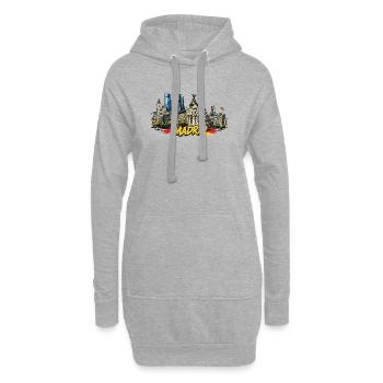 Silhouette graffiti de Madrid - Sweat-shirt à capuche long Femme - gris chiné - Devant