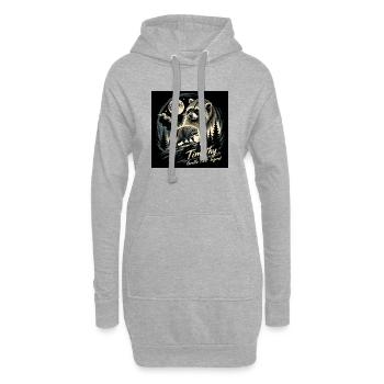 Jimothy Waschbär Lustige Jimothy aus Seattle - Hoodie-Kleid - Grau meliert - Vorne
