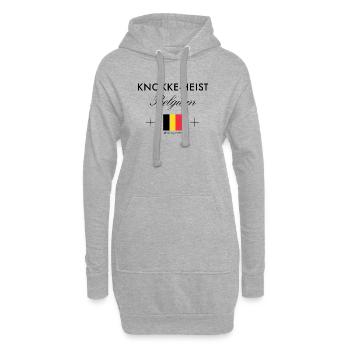 Knokke Heist Belgien Koordinaten Reise Souvenir - Hoodie-Kleid - Grau meliert - Vorne
