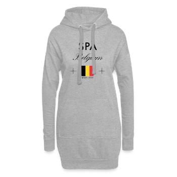 Spa Belgien Koordinaten Reise Souvenir - Hoodie-Kleid - Grau meliert - Vorne