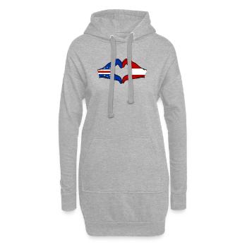 Kap Verde Österreich Flagge Hände Herzform - Hoodie-Kleid - Grau meliert - Vorne