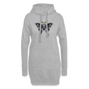 Kosmische Nachtfalter Magie - Hoodie-Kleid - Grau meliert - Vorne