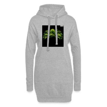 Palmenblätter Neonkontrast - Hoodie-Kleid - Grau meliert - Vorne