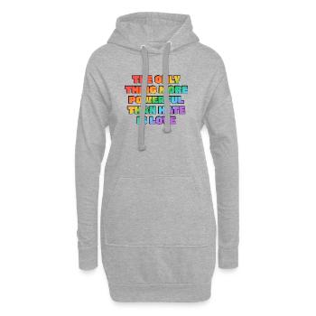 Pouvoir arc-en-ciel de l’amour avant la haine - Sweat-shirt à capuche long Femme - gris chiné - Devant