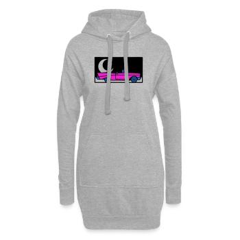 Graphisme décapotable rétro des années 80 - Sweat-shirt à capuche long Femme - gris chiné - Devant