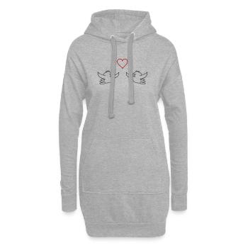 Vögel Verliebt - Hoodie-Kleid - Grau meliert - Vorne