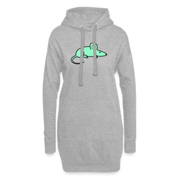 Silhouette de souris menthe - Sweat-shirt à capuche long Femme - gris chiné - Devant