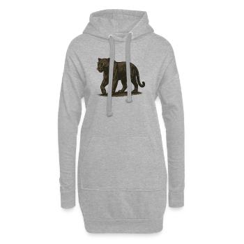 Panthère - Sweat-shirt à capuche long Femme - gris chiné - Devant