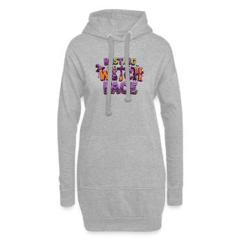 Resting Witch Face – lustiger Halloween-T-Shirt-Zaun - Hoodie-Kleid - Grau meliert - Vorne