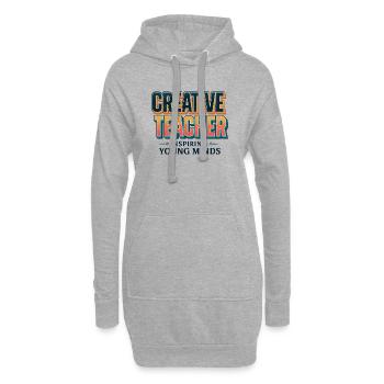 Creative Teacher Retro Vintage Spruch - Hoodie-Kleid - Grau meliert - Vorne
