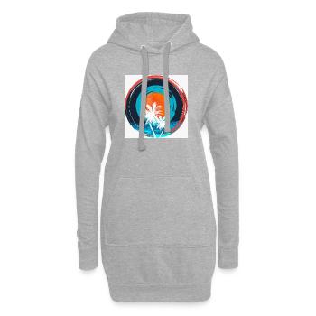 Palm Sonnenuntergangskreis - Hoodie-Kleid - Grau meliert - Vorne