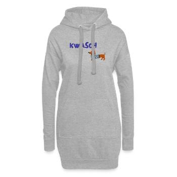 Croissant Pardoie: Dackel französisch - Hoodie-Kleid - Grau meliert - Vorne