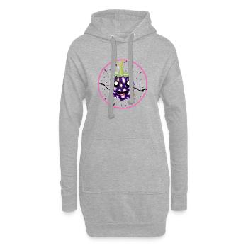 Kawaii Blackberry dans le Cercle Rose - Sweat-shirt à capuche long Femme - gris chiné - Devant