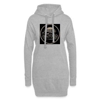 Vintage Motorrad Kreisemblem - Hoodie-Kleid - Grau meliert - Vorne