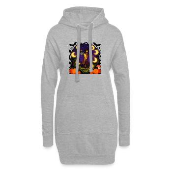 Mondbeschienene Halloween-Ernte - Hoodie-Kleid - Grau meliert - Vorne