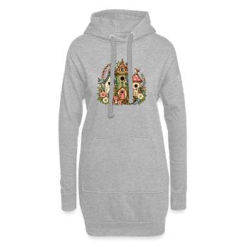 Zauberwald Vogelhäuschen Flora - Hoodie-Kleid - Grau meliert - Vorne
